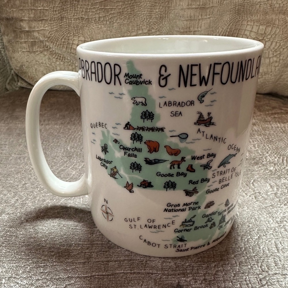 222 Fifth My Place Labrador & Newfoundland Map Porcelain Coffee Mug White